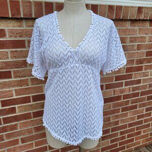 Lily Pulitzer Beach Cover Up Swim Suit Cover Women's Size Small White Crochet